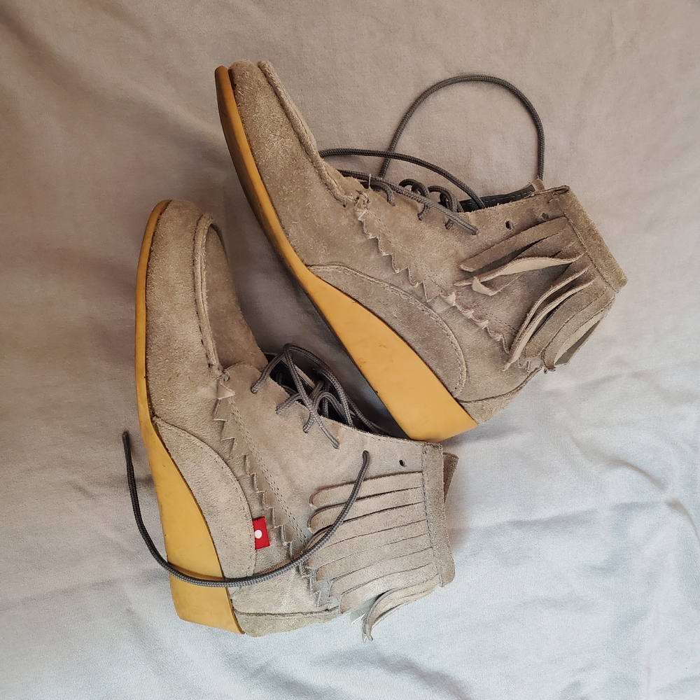 Gray Ankle Booties with Sporty Lace-Up Design
